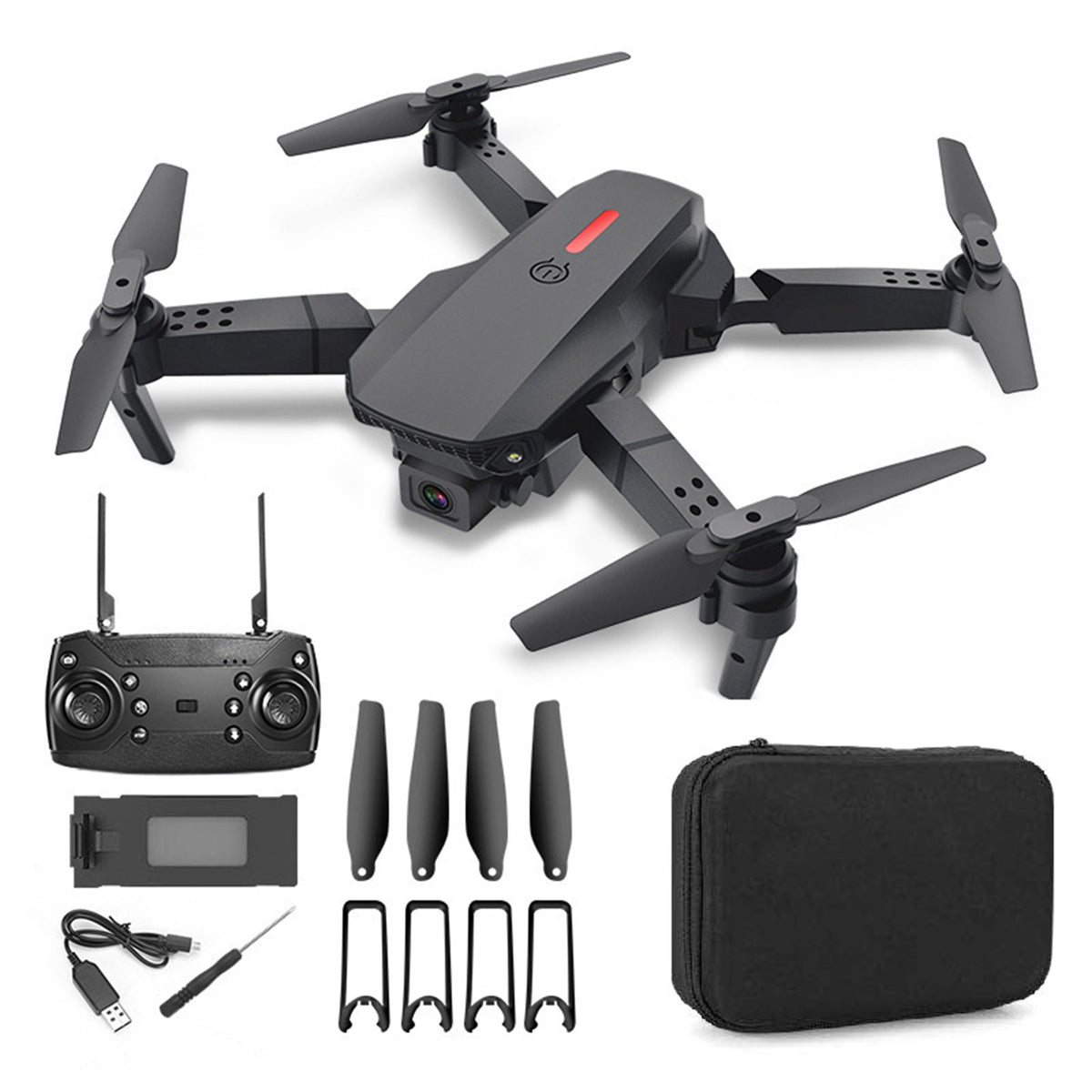 Foldable Camera Drone with Remote Control – Live Video to Phone, Carrying Case Included