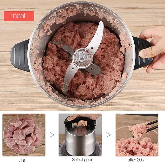 Electric Stainless Steel Food Chopper 3L Meat Mincer