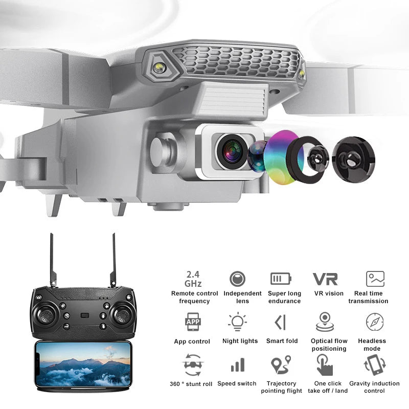 Foldable Camera Drone with Remote Control – Live Video to Phone, Carrying Case Included