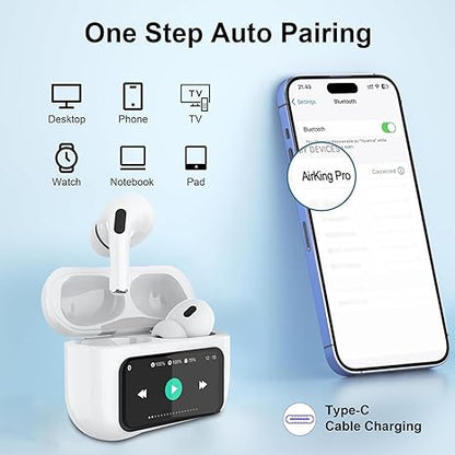 EchoTouch Pro Wireless Earbuds – ANC with Touch-Screen Charging Case